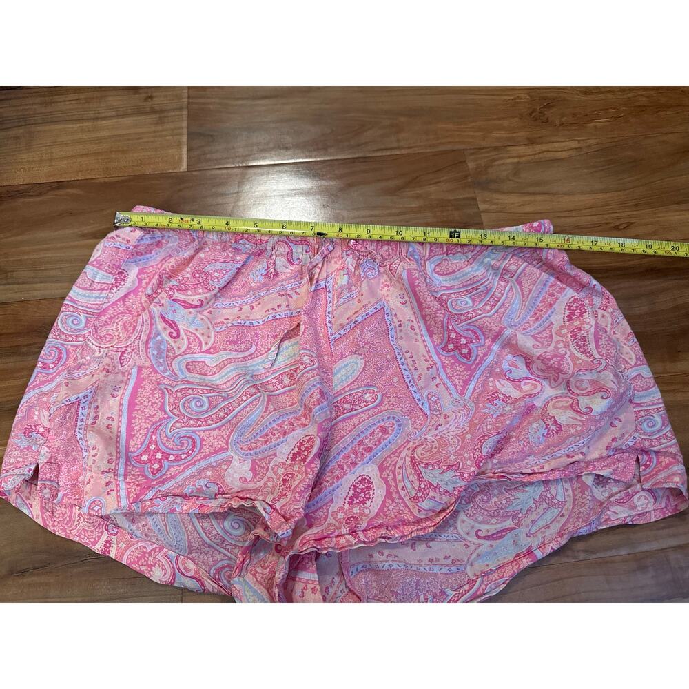 Lauren Ralph Lauren Pink Paisley 2 Piece Pajama Set M Short Sleeve Button Down - Picture 11 of 14
